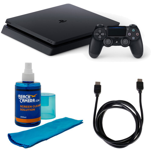 Sony Playstation 4 Slim 1TB (CUH-2215B) with Screen Cleaner & 6FT HDMI Cable Bundle