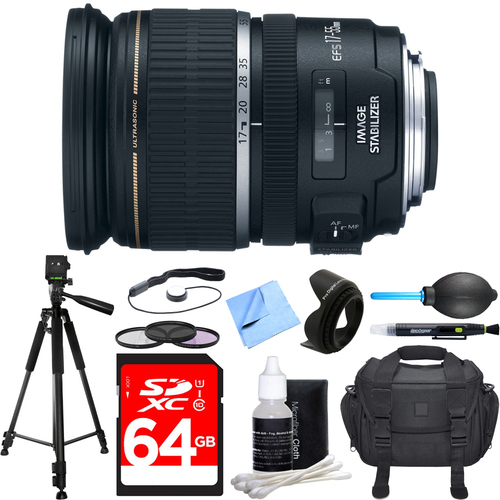 Canon EF-S 17-55mm F/2.8 IS USM Wide Angle Zoom Lens Deluxe Accessory Bundle