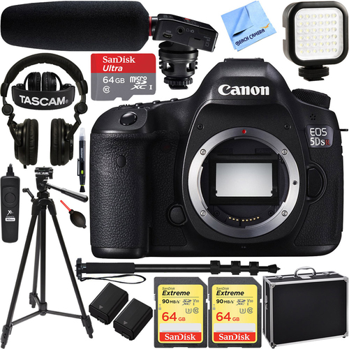 Canon EOS 5DS R 50.6MP Digital SLR Camera (Body) + Tascam Pro Video Bundle