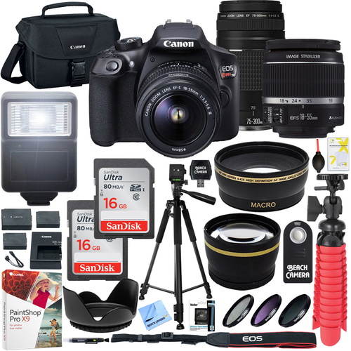 Canon EOS Rebel T6 18.0 MP Digital SLR Camera + 18-55mm, 75-300mm III Double Zoom Kit