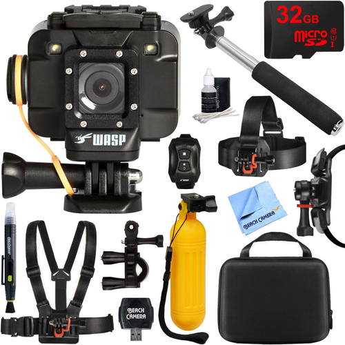 Cobra WASPcam 9905 Wi-Fi Action Camera 32GB Outdoor Mount Kit