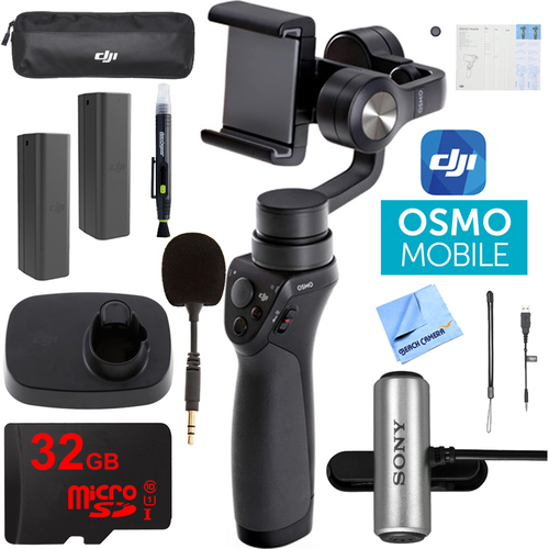 DJI Osmo Mobile Gimbal Stabilizer for Smartphones 32GB Dual Battery and Mic Kit