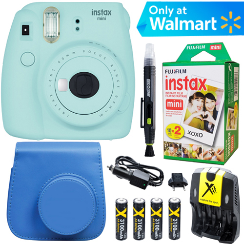 Fujifilm Instax Mini 9 Instant Camera  (Ice Blue) + Blue Case + 20pk Film Kit