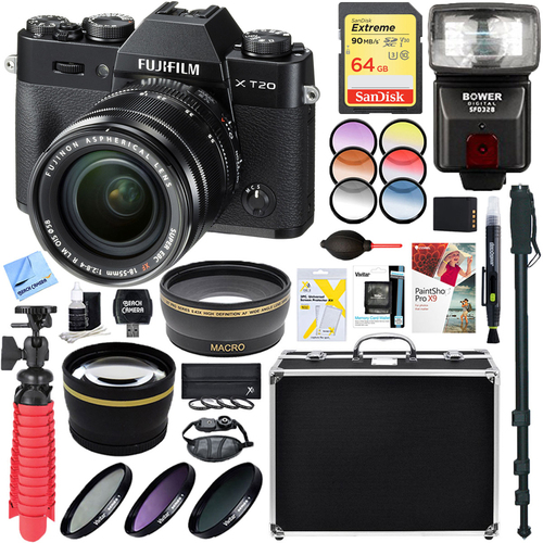 Fujifilm X-T20 Mirrorless Digital Camera  +18-55mm Lens +64GB Memory & Flash Kit