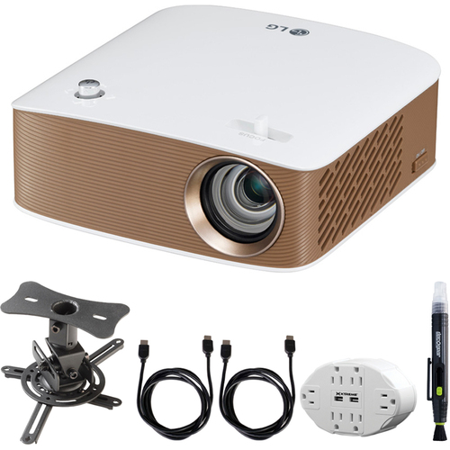 LG PH150G LED Projector with Embedded Battery and Screen Share w/ Mount Bundle