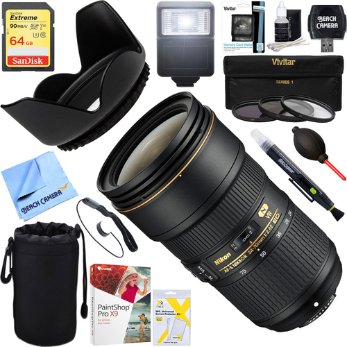 Nikon 24-70mm f/2.8E ED VR AF-S NIKKOR Zoom Lens + 64GB Ultimate Kit