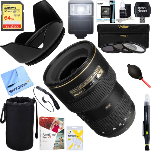 Nikon 16-35mm f/4G ED-VR AF-S Wide-Angle Zoom Lens + 64GB Ultimate Kit