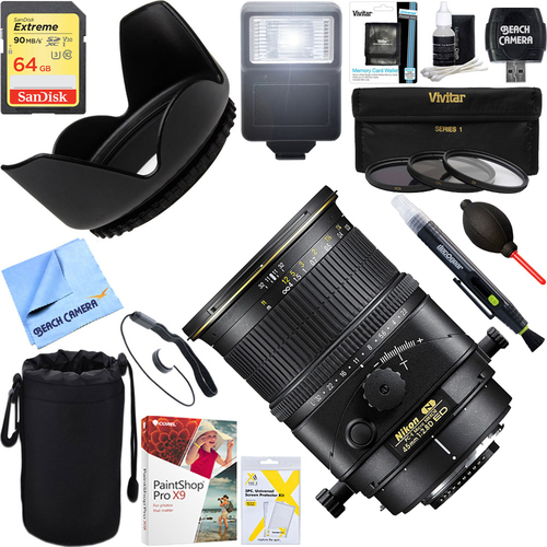 Nikon PC-E FX Full Frame Micro NIKKOR 45mm f/2.8D ED Lens + 64GB Ultimate Kit