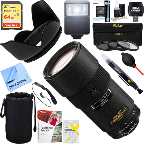 Nikon 180mm f/2.8D ED-IF AF Nikkor Lens for Nikon DSLR + 64GB Ultimate Kit