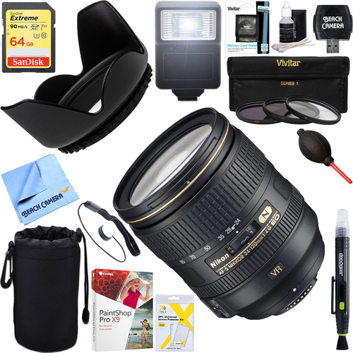 Nikon 24-120mm f/4G ED VR AF-S NIKKOR Compact Lens + 64GB Ultimate Kit