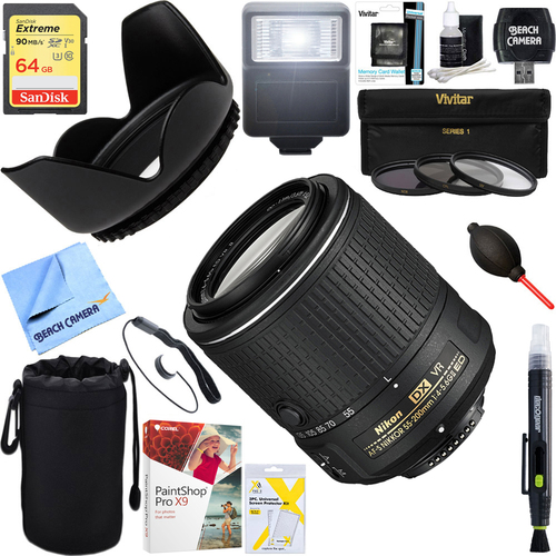 Nikon AF-S DX NIKKOR 55-200mm f/4-5.6G ED VR II Lens + 64GB Ultimate Kit
