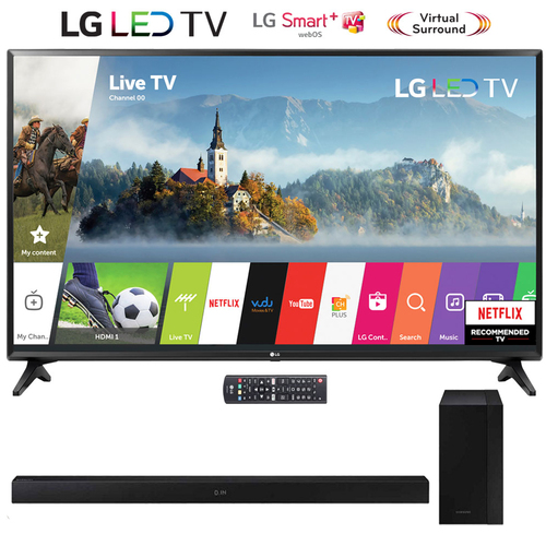 LG 49LJ5500 49` 1080p Smart LED TV & Samsung 200W Soundbar with Wireless Subwoofer