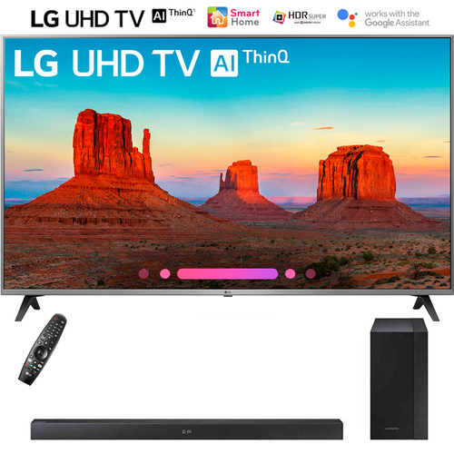 LG 65` 4K HDR Smart LED AI UHD TV w/ThinQ (2018) w/ 200W 2.1ch Soundbar 