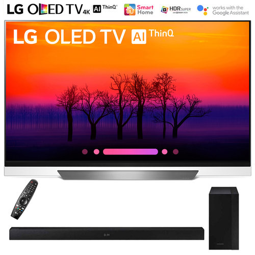LG OLED55E8PUA 55` OLED 4K HDR AI TV (2018) & Samsung Soundbar + Wireless Subwoofer