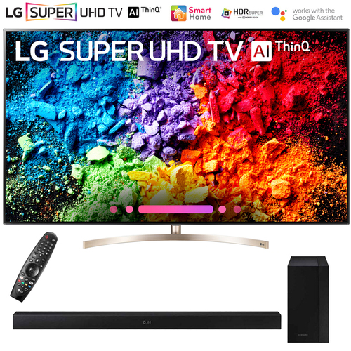 LG 65` UHD 4K HDR AI TV with Nano Cell (2018)+Samsung Soundbar & Wireless Subwoofer