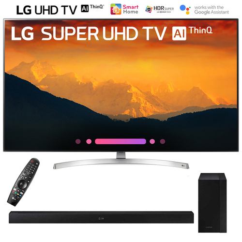 LG 55`4K HDR LED AI Super UHD TV ThinQ (2018)+Samsung Soundbar & Wireless Subwoofer