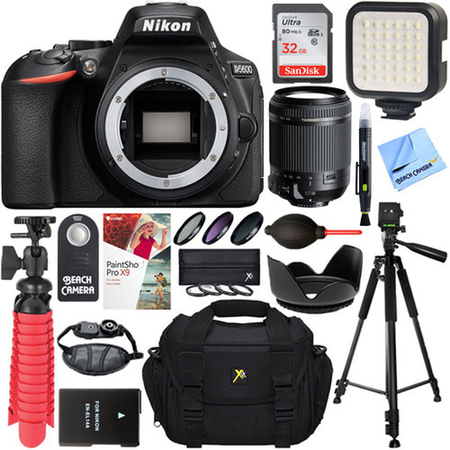 Nikon D5600 24.2 MP Digital SLR Camera + Tamron 18-200mm Di II VC Lens Accessory Kit