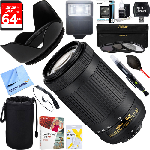 Nikon AF-P DX NIKKOR 70-300mm f/4.5-6.3G ED Lens  + 64GB Ultimate Kit