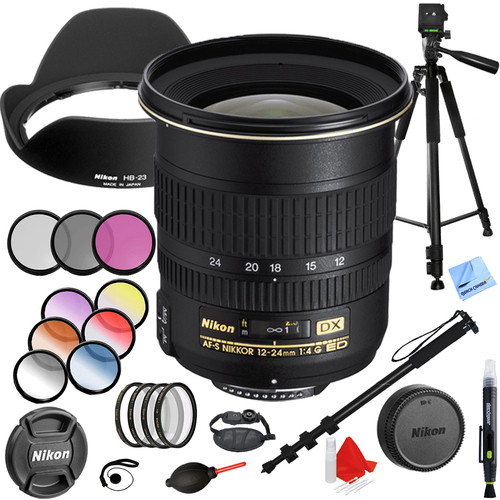 Nikon 12-24mm F/4G ED-IF AF-S DX Zoom-Nikkor Lens with 77mm Filter Sets Kit