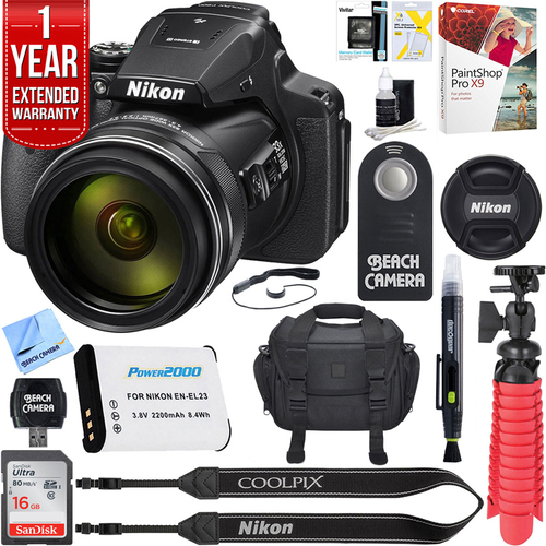 Nikon COOLPIX P900 16MP 83x Super Zoom Digital Camera w/ 16GB Memory & Accessory Kit