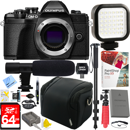 Olympus OM-D E-M10 Mark III Mirrorless Micro Four Thirds Digital Camera (Black) 64GB Kit