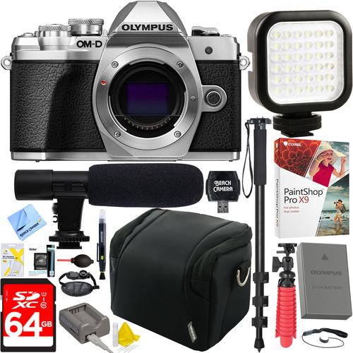 Olympus OM-D E-M10 Mark III Mirrorless Micro 4/3 Camera (Silver)  64GB Kit