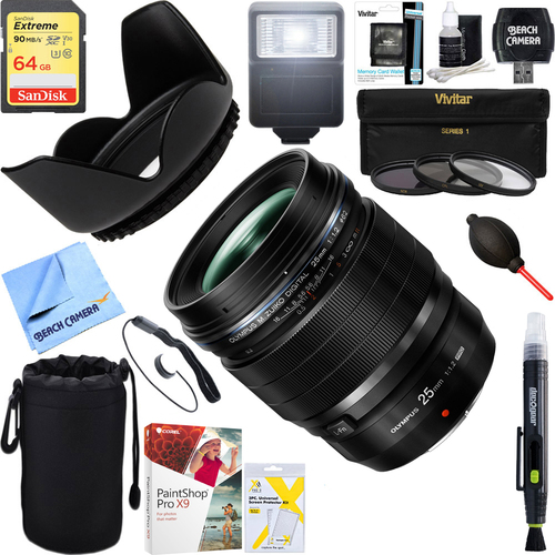 Olympus M.Zuiko Digital ED 25mm F1.2 PRO Black Lens + 64GB Ultimate Kit