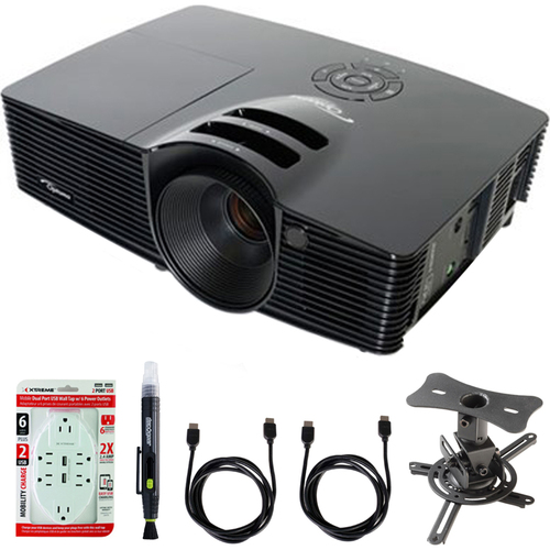 Optoma Full 3D SVGA 3500 Lumen DLP Projector S341 w/ Mount and Accessory Bundle