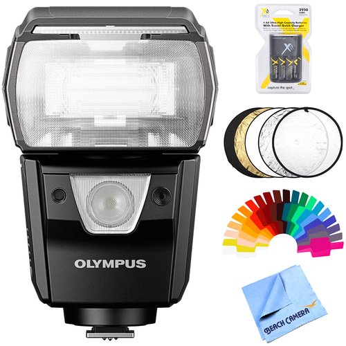Olympus FL-900R Dust and Splashproof Electronic Flash w/ Accessories Bundle