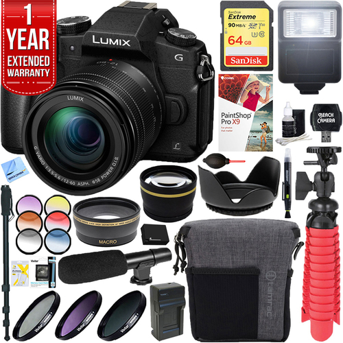 Panasonic LUMIX G85 Mirrorless Digital Camera with 12-60mm Lens + Microphone Accessory Kit
