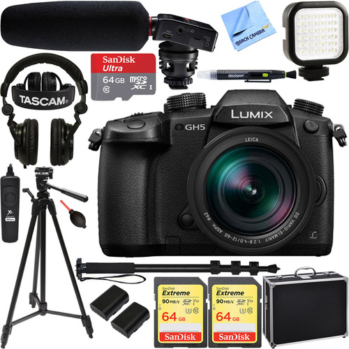 Panasonic LUMIX GH5 4K Mirrorless Digital Camera w/ 12-60mm Lens + Tascam Pro Video Bundle
