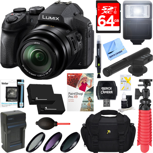 Panasonic DMC-FZ300K LUMIX FZ300 Long Zoom Digital Camera + Dual Battery & Accessory Kit