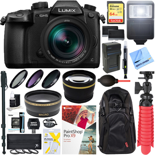 Panasonic LUMIX GH5 20.3MP Digital Camera w/ 12-60mm Lens Dual Battery + Accessory Bundle