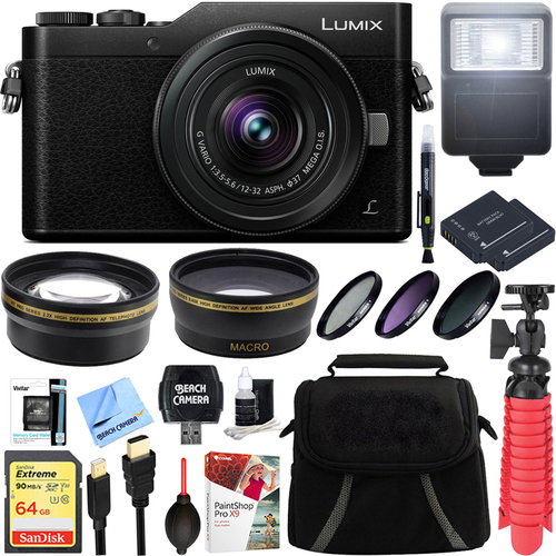 Panasonic LUMIX GX850 4K Mirrorless Black Digital Camera w/ 12-32mm MEGA O.I.S. Lens 64GB