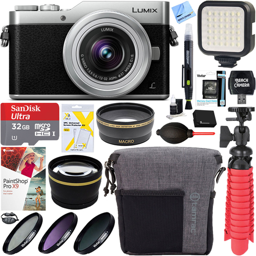 Panasonic LUMIX GX850 4K Mirrorless Silver Digital Camera w/ 12-32mm MEGA O.I.S. Lens 32GB