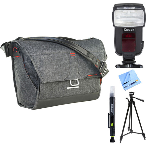 Peak Design Everyday Messenger Bag 15` (Charcoal) w/ Flash Bundle For Nikon