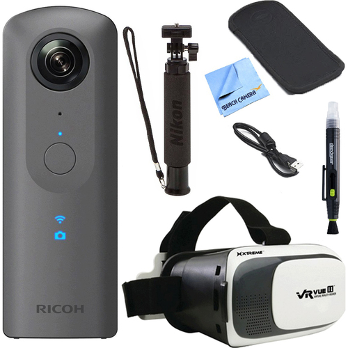 Ricoh Theta V 360-Degree Spherical Digital Camera Grey + Selfie Stick and VR Kit