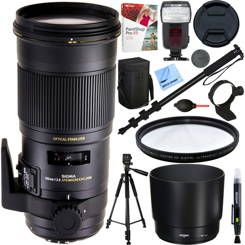 Sigma 180mm F2.8 EX APO DG HSM OS Macro for Canon SLR Cameras + Accessories Kit