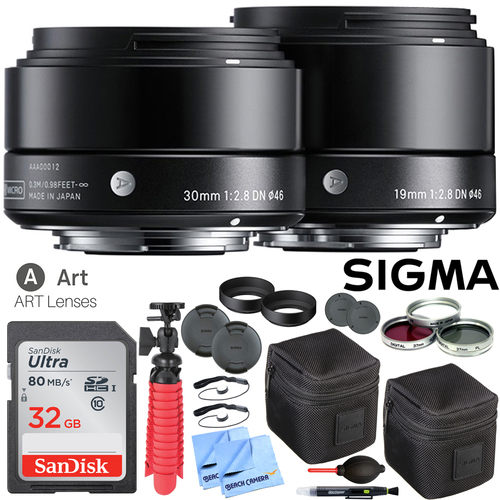 Sigma 30mm and 19mm F2.8 EX DN ART Dual 2 Lens High Performance Kit for Sony E-Mount