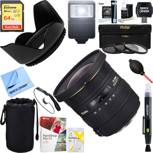 Sigma 10-20mm F3.5 EX DC HSM Lens for Nikon AF + 64GB Ultimate Kit