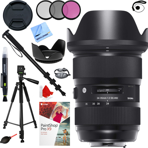 Sigma 24-35mm F2 DG HSM Standard-Zoom Lens for Nikon + Accessories Kit