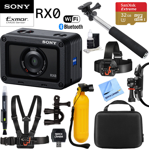 Sony RX0 1.0-type Sensor Ultra-Compact Camera w/ Waterproof +32GB Outdoor Mount Kit