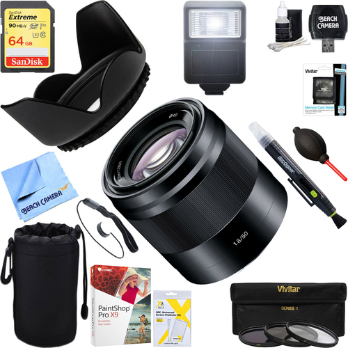 Sony 50mm f/1.8 Mid-Range Prime E-Mount Lens Black + 64GB Ultimate Kit