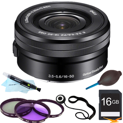 Sony SELP1650 - 16-50mm Power Zoom E-Mount Lens Essentials Bundle