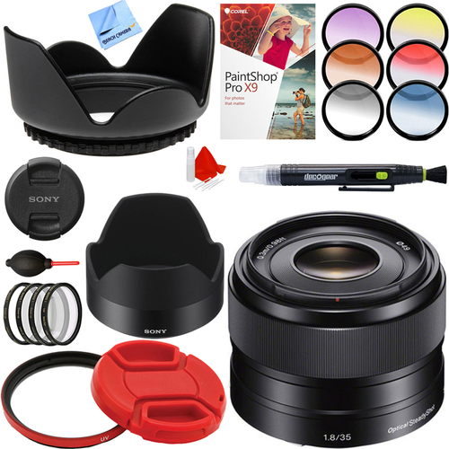 Sony 35mm f/1.8 Prime Fixed E-Mount Full Frame Lens + Accessories Bundle