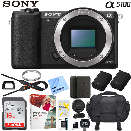 Sony Alpha a5100 Mirrorless Digital Camera Body 24MP HD 1080p (Black) Pro Bundle
