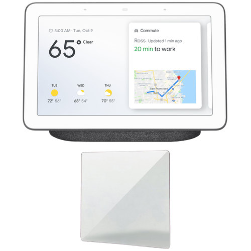 Google Nest Hub with Google Assistant (Charcoal GA00515-US) and Screen Protector