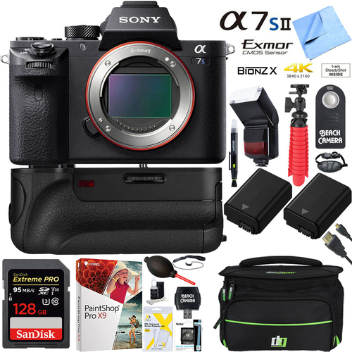 Sony a7S II 12.2MP Full-frame Mirrorless Camera Body&64GB Battery Grip Deluxe Bundle
