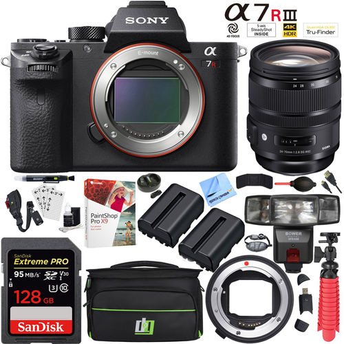 Sony a7R III Full-frame Mirrorless 42.4MP Camera 24-70mm Lens and Mount Converter Kit