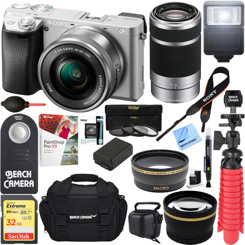 Sony a6300 4K Mirrorless Camera 16-50mm & 55-210mm Power Zoom Dual Lens Kit